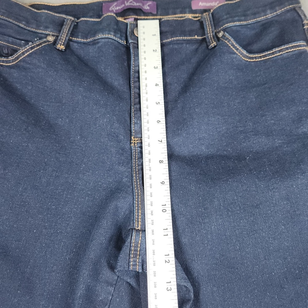 Gloria Vanderbilt Jeans Womens Size 16 Short Dark Wash Amanda Classic Straight - Picture 4 of 10
